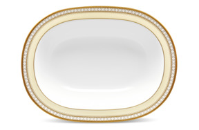 Салатник овальный Noritake Noritake Трефолио, золотой кант 26 см, фарфор костяной