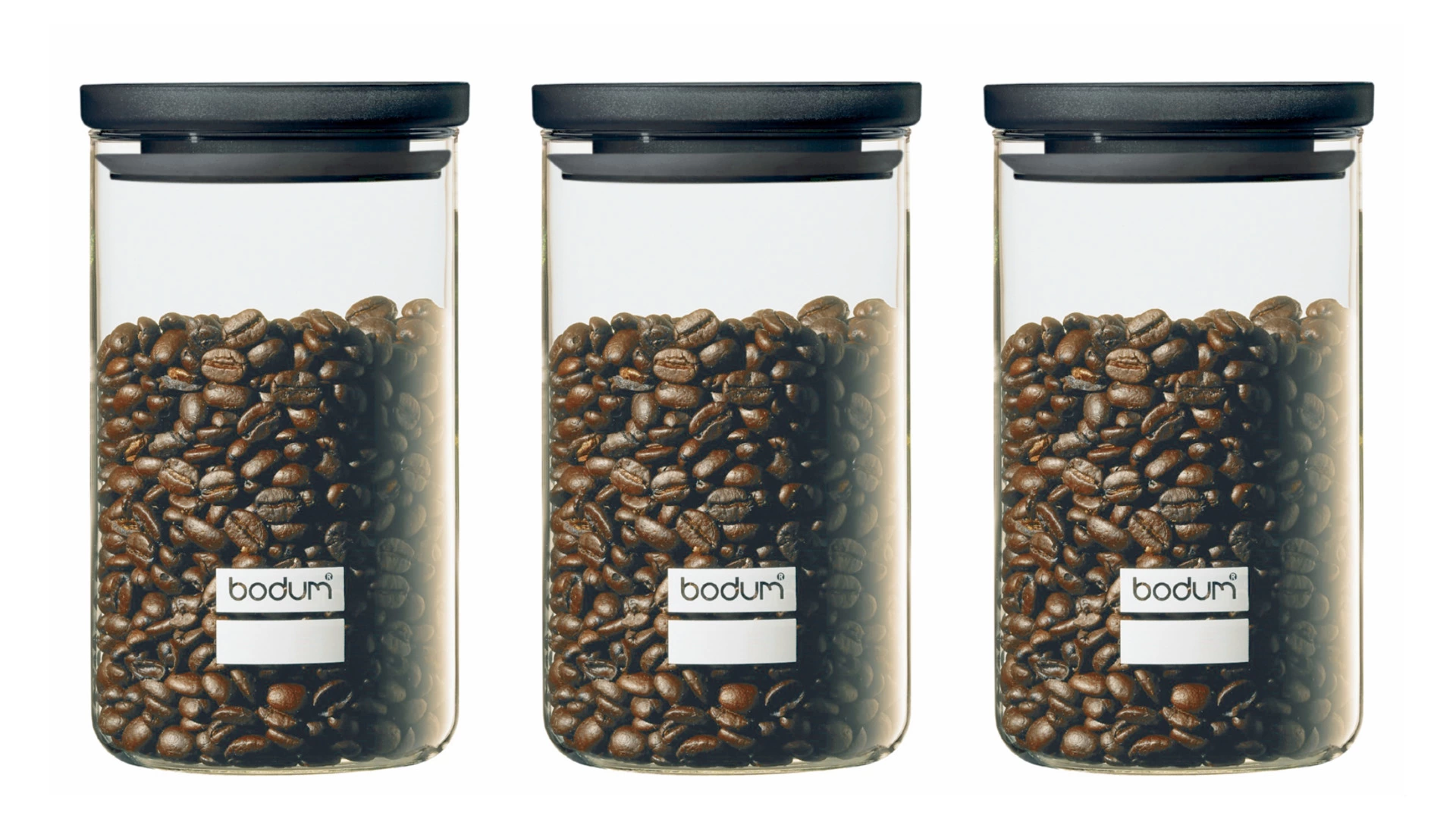 Набор банок для хранения Bodum Yohki 1 л, 3 шт, стекло, черный
