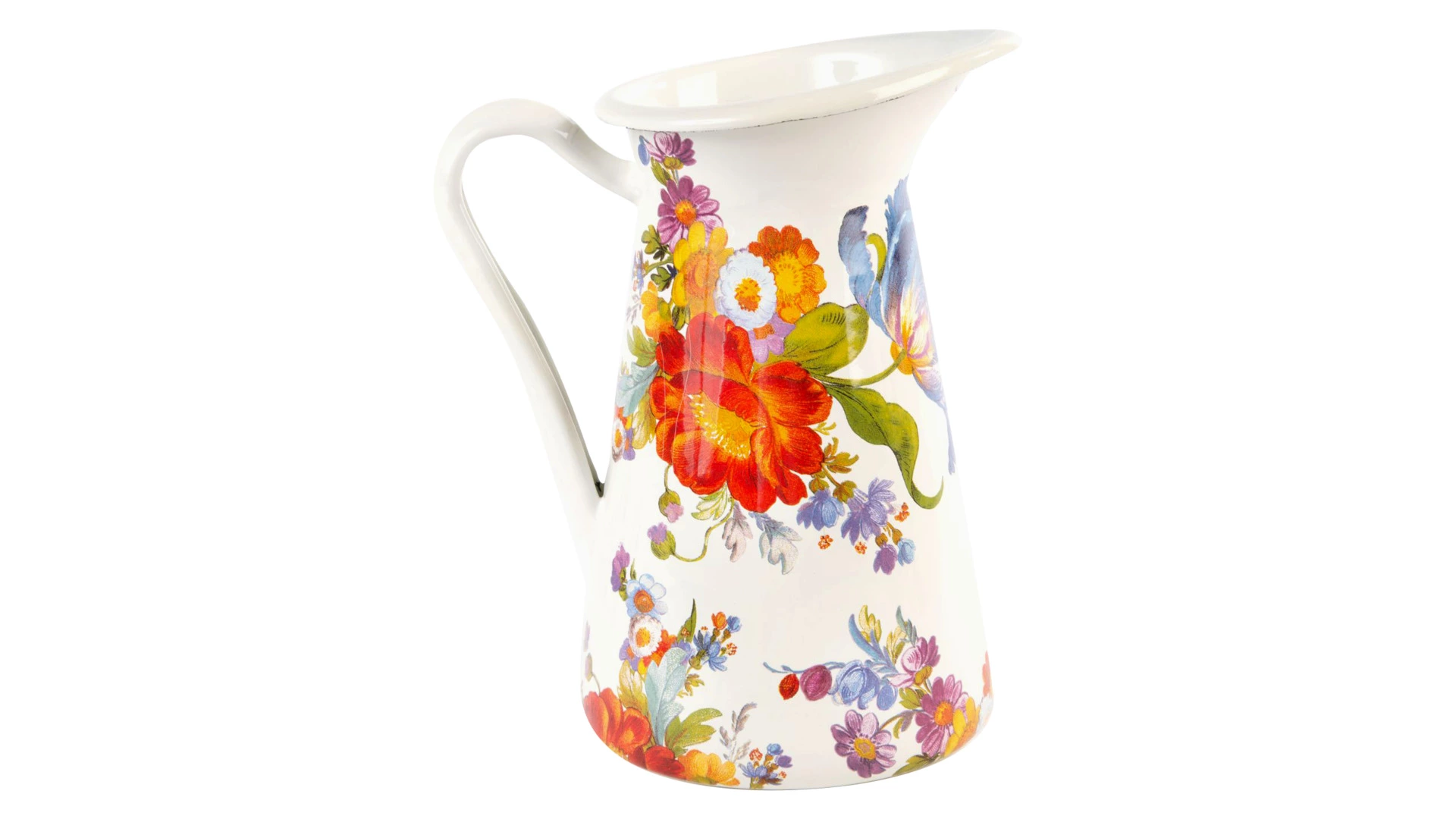 Кувшин Mackenzie-Childs Flower Market 9x16 см, сталь нержавеющая, белый