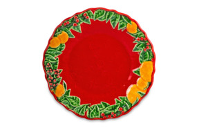 Тарелка закусочная Bordallo Pinheiro Рождественская гирлянда 22 см, керамика