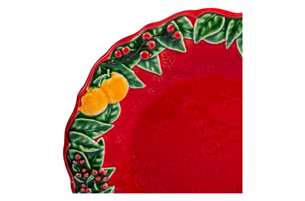 Тарелка закусочная Bordallo Pinheiro Рождественская гирлянда 22 см, керамика