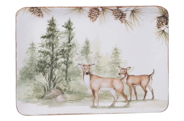 Блюдо прямоугольное Certified Int. Заповедный лес 41х30 см, керамика