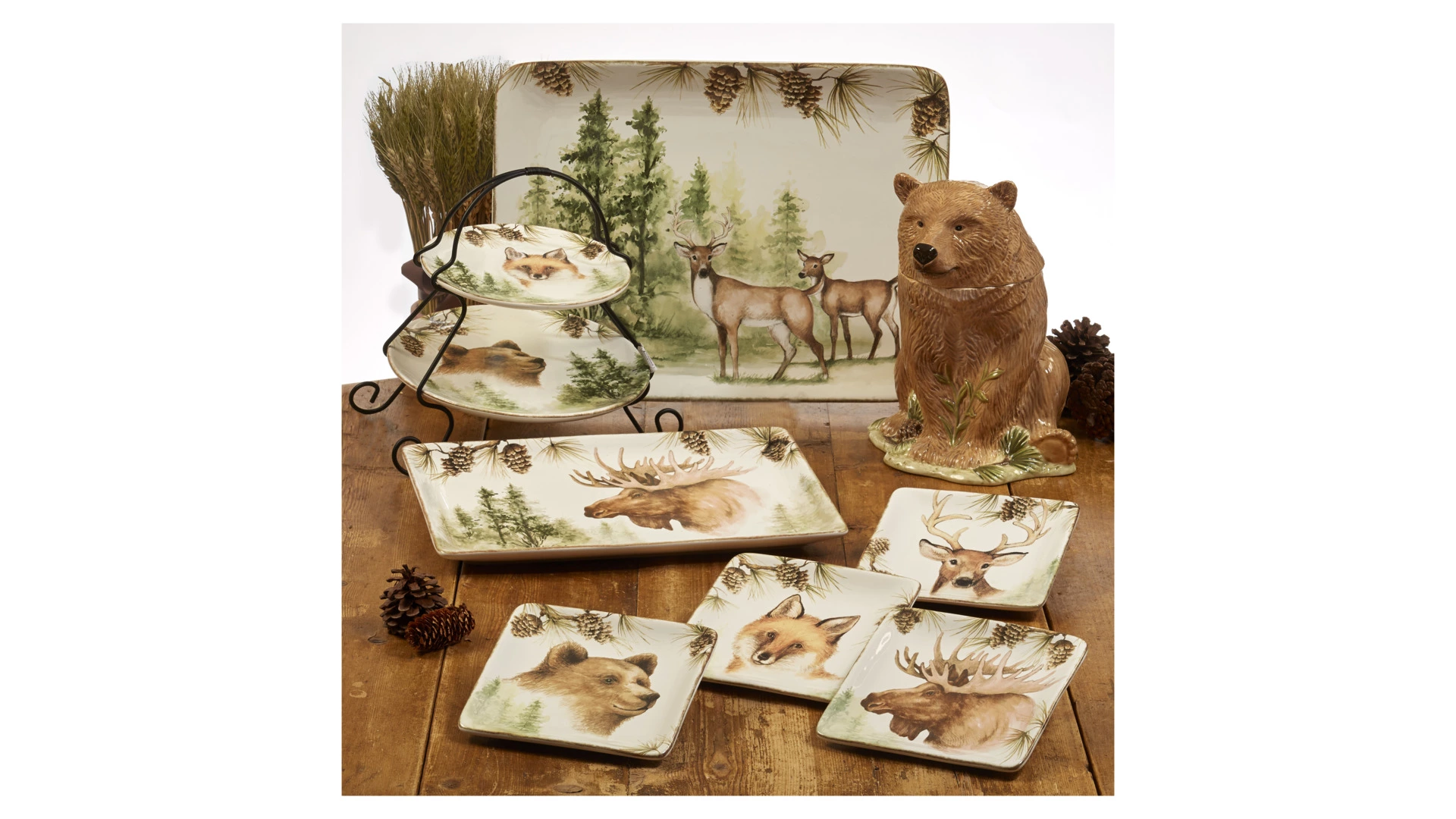 Блюдо прямоугольное Certified Int. Заповедный лес 41х30 см, керамика