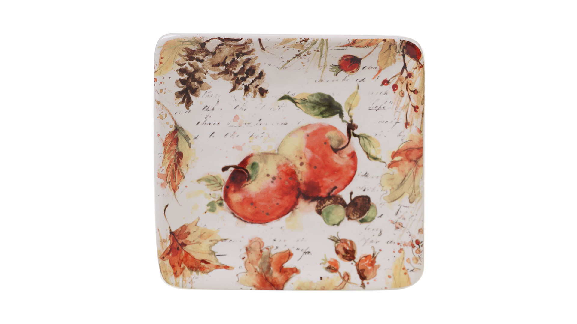 Тарелка пирожковая квадратная Certified Int. Осенние краски.Яблоки 15 см, керамика