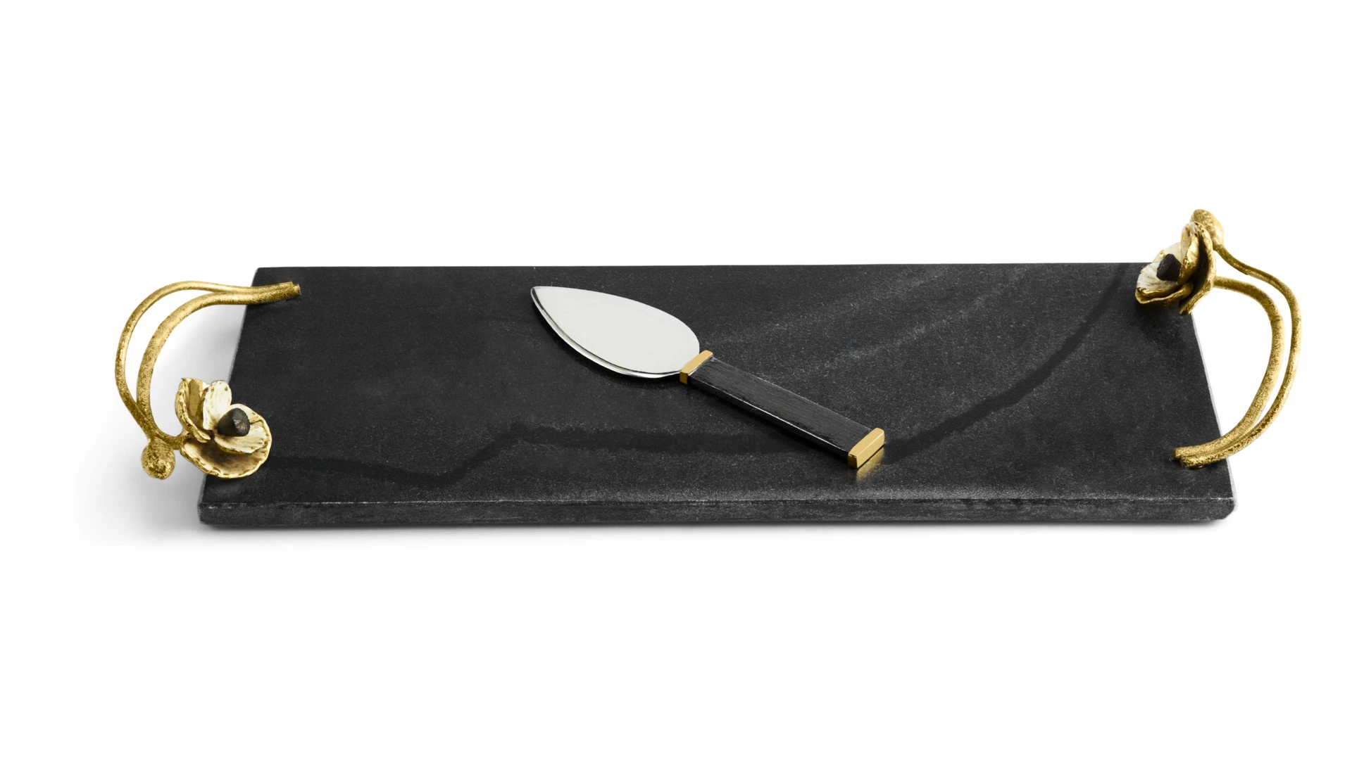 Доска для сыра с ножом Michael Aram Анемоны 44х15 см, мрамор