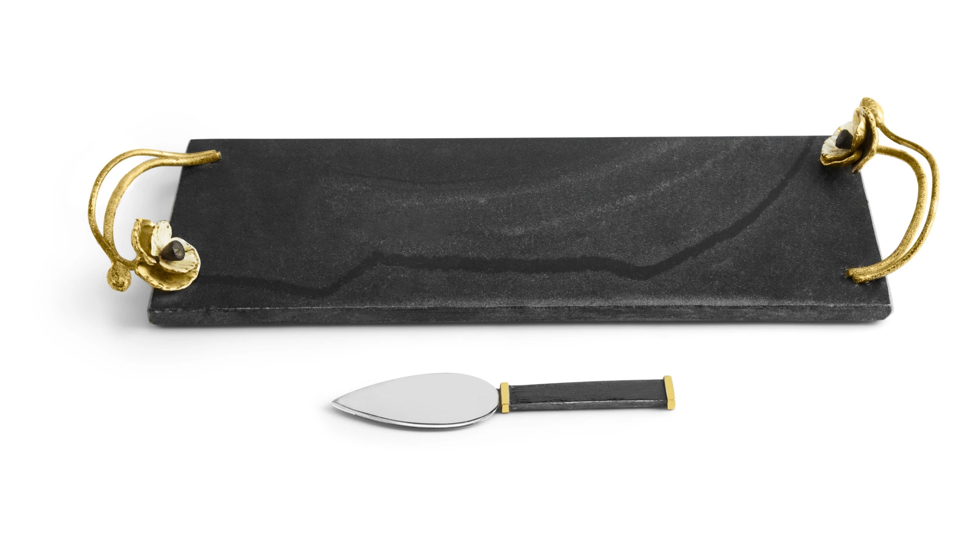 Доска для сыра с ножом Michael Aram Анемоны 44х15 см, мрамор