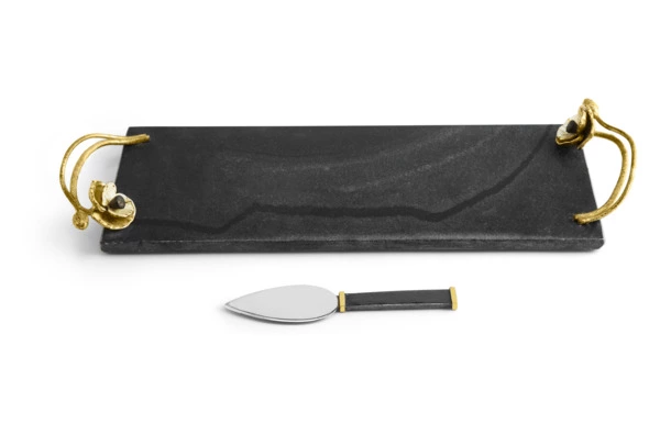 Доска для сыра с ножом Michael Aram Анемоны 44х15 см, мрамор