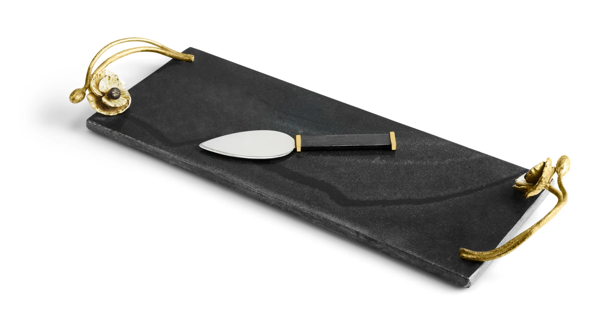 Доска для сыра с ножом Michael Aram Анемоны 44х15 см, мрамор