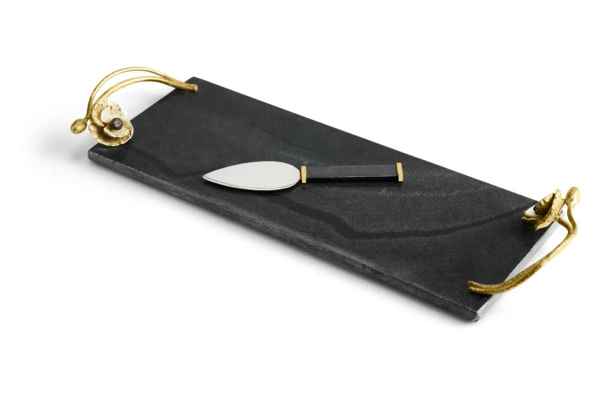 Доска для сыра с ножом Michael Aram Анемоны 44х15 см, мрамор