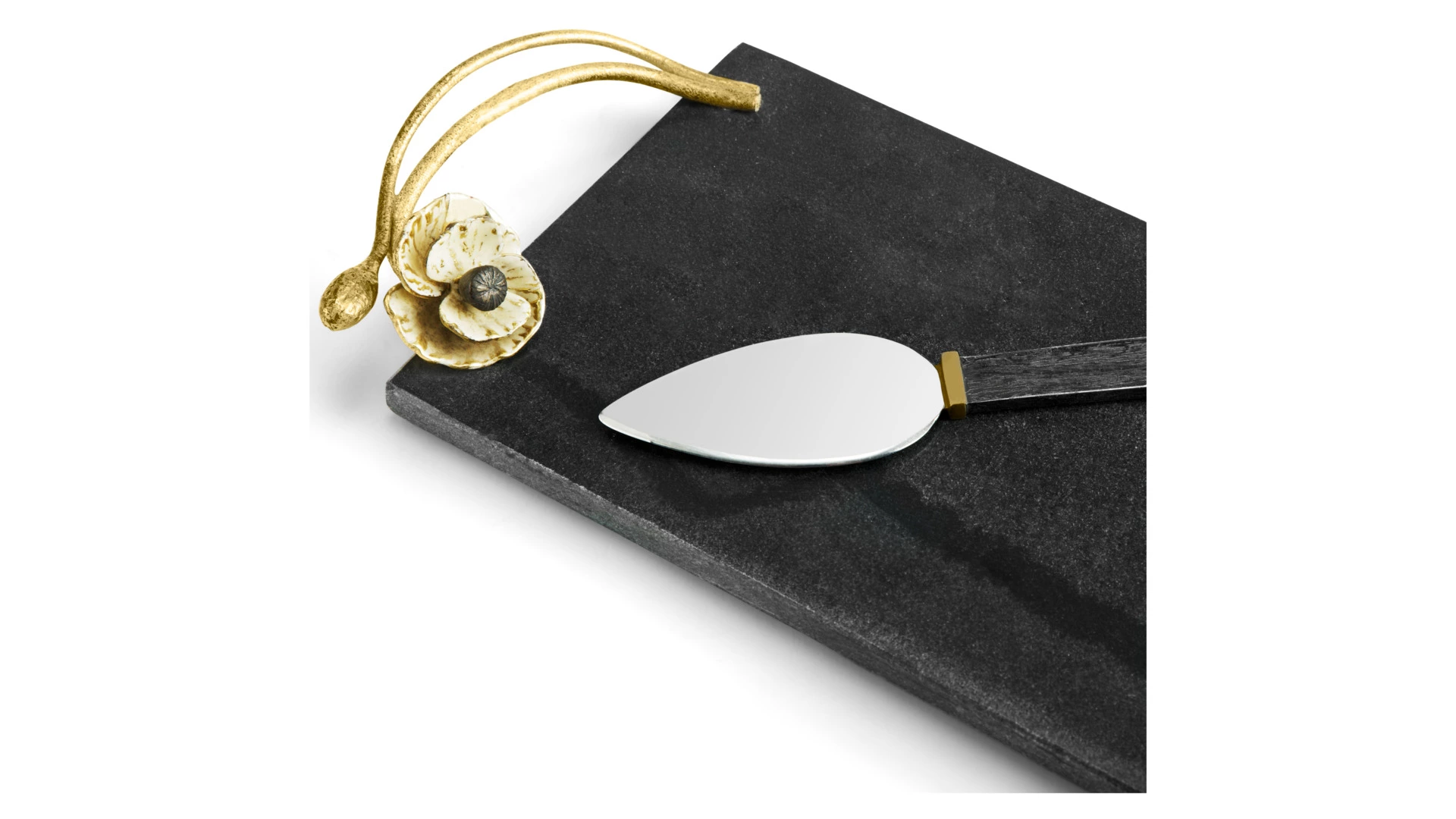 Доска для сыра с ножом Michael Aram Анемоны 44х15 см, мрамор