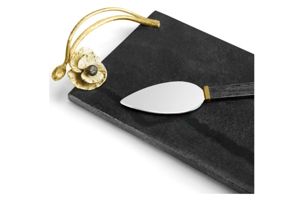 Доска для сыра с ножом Michael Aram Анемоны 44х15 см, мрамор