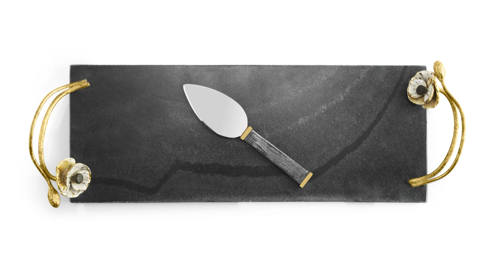 Доска для сыра с ножом Michael Aram Анемоны 44х15 см, мрамор