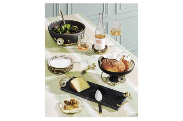 Доска для сыра с ножом Michael Aram Анемоны 44х15 см, мрамор