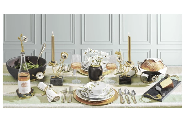 Доска для сыра с ножом Michael Aram Анемоны 44х15 см, мрамор