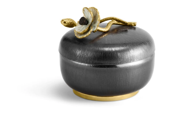 Чаша для конфет с крышкой Michael Aram Анемоны 10 см, сталь нержавеющая