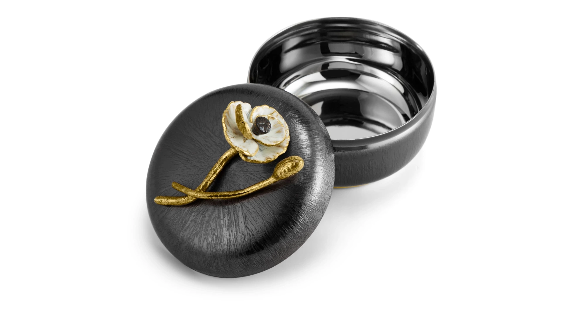 Чаша для конфет с крышкой Michael Aram Анемоны 10 см, сталь нержавеющая