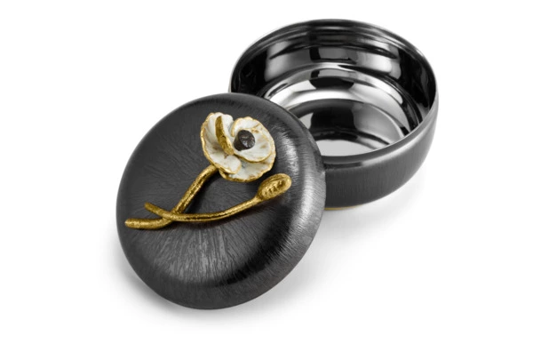 Чаша для конфет с крышкой Michael Aram Анемоны 10 см, сталь нержавеющая