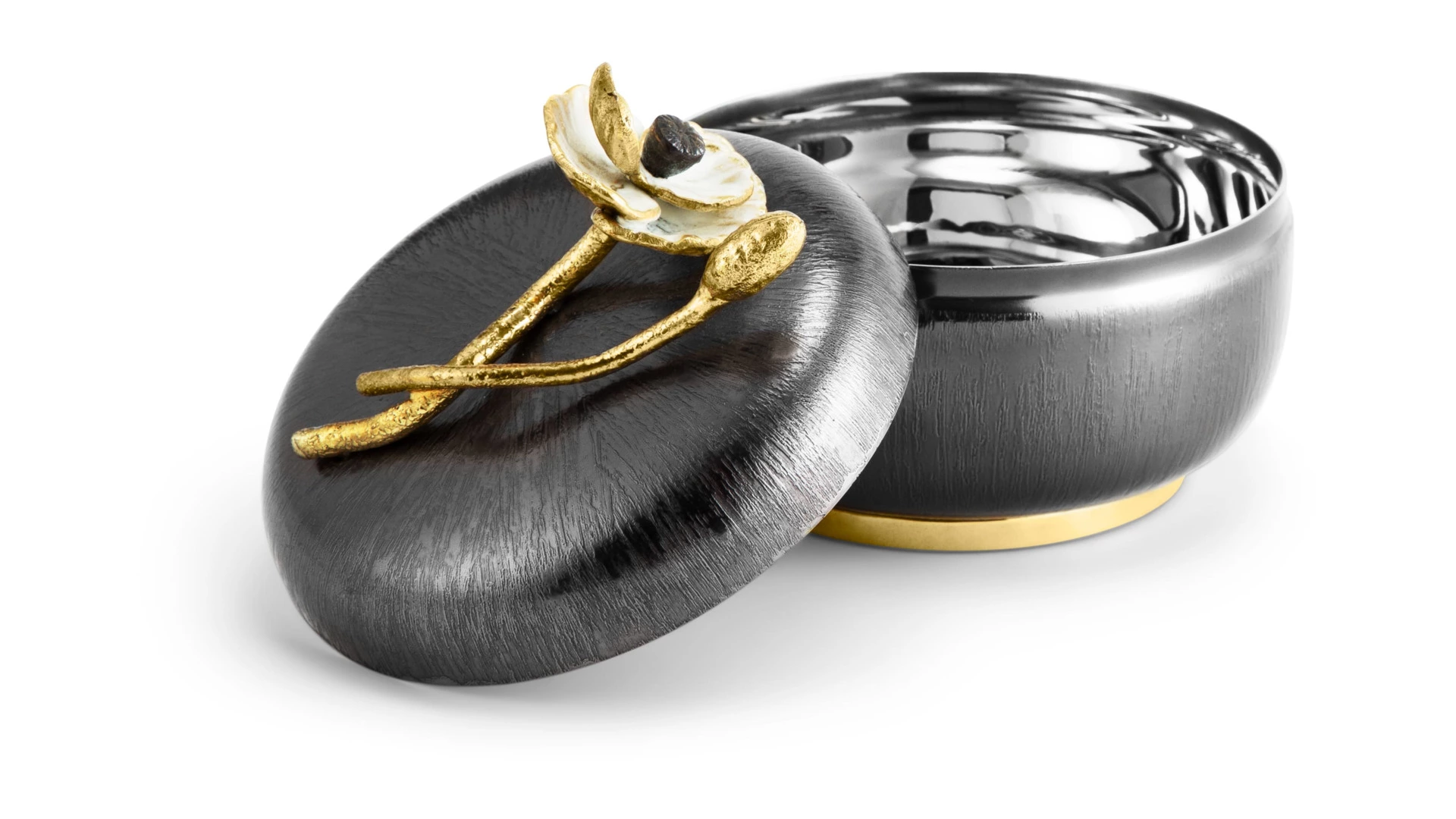 Чаша для конфет с крышкой Michael Aram Анемоны 10 см, сталь нержавеющая