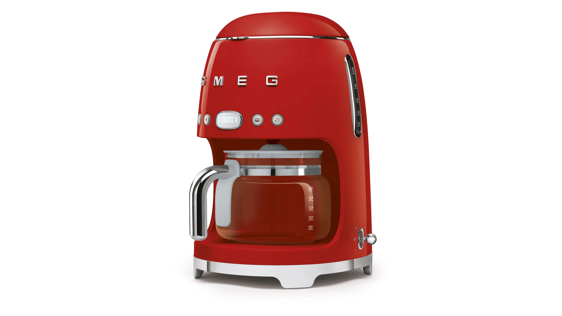 Капельная кофеварка SMEG DCF02RDEU 1050 Вт, кувшин 1,25 л, с подогревом, красный