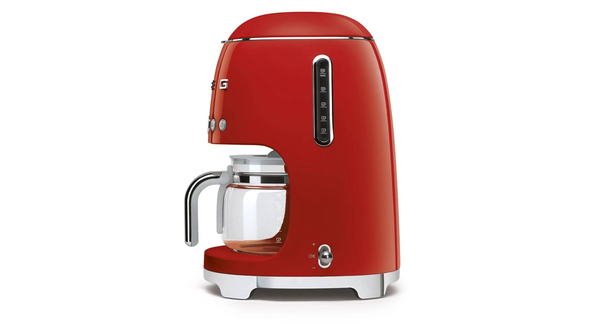 Капельная кофеварка SMEG DCF02RDEU 1050 Вт, кувшин 1,25 л, с подогревом, красный