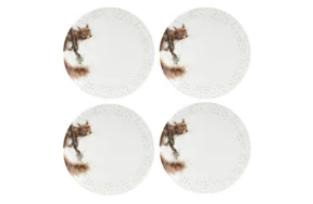 Набор из 4 тарелок обеденных Royal Worchester Забавная фауна Белка 27 см