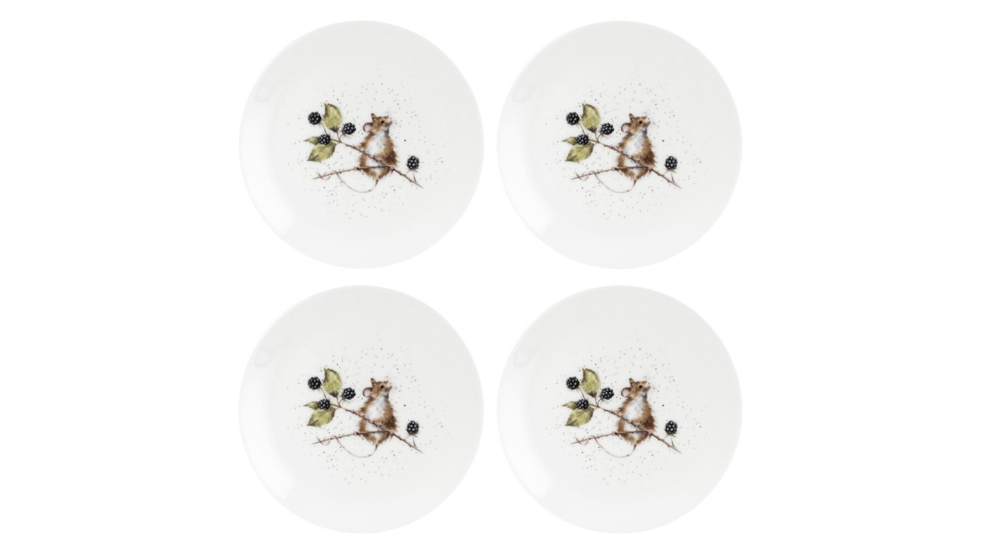 Набор тарелок закусочных Royal Worchester "Забавная фауна. Мышка" 20см, 4шт