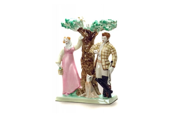 Скульптура Дулевский фарфоровый завод Барышня-крестьянка, фарфор