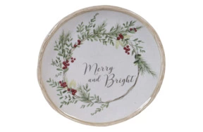 Тарелка пирожковая Certified Int. Плющ и остролист.Пожелание веселья 15 см, керамика