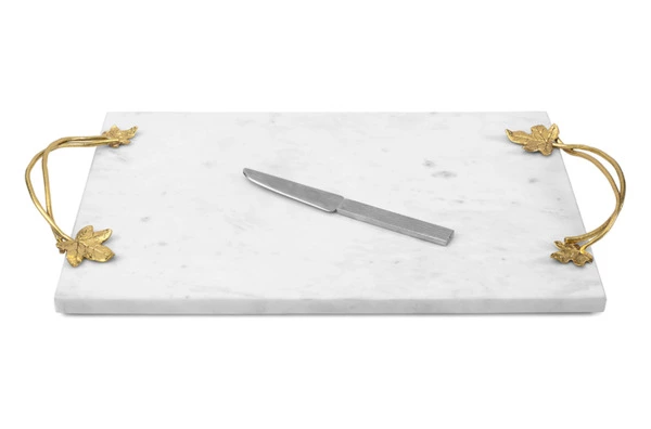 Доска для сыра с ножом Michael Aram Плющ и дуб 44x25x5 см, мрамор