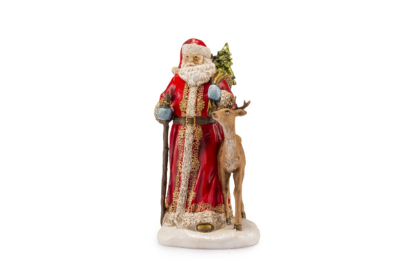 Фигурка Санта и олень 26,5см, полирезина