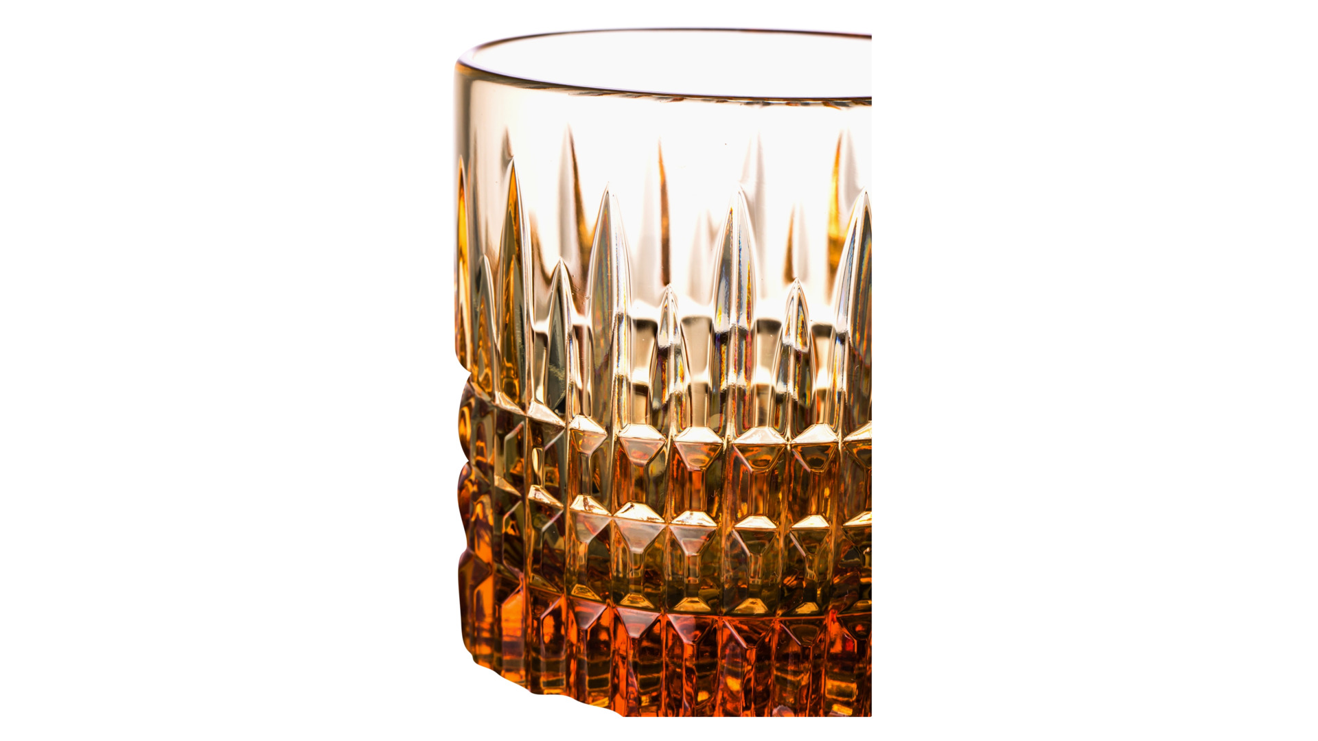 Набор стаканов для виски ГХЗ Медовый спас 350 мл, 2 шт, янтарный, хрусталь