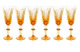 Набор бокалов для шампанского ГХЗ Лилия Медовый спас 220 мл, хрусталь, янтарный
