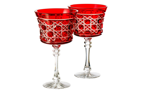 Набор бокалов для шампанского ГХЗ Торжество 630 мл, 2 шт, красный, хрусталь