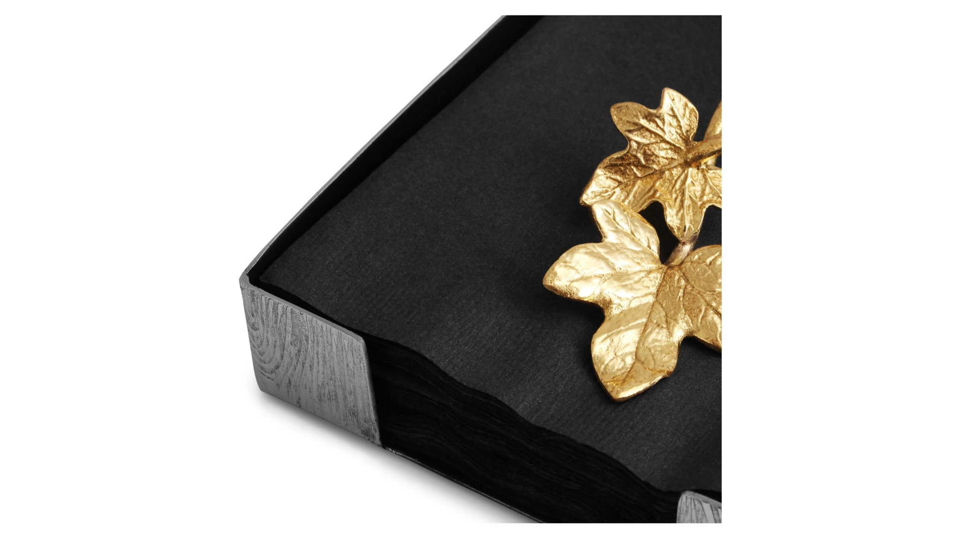 Салфетница Michael Aram Плющ и дуб 13 см, сталь нержавеющая, серебристо-золотистая