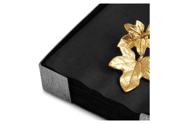 Салфетница Michael Aram Плющ и дуб 13 см, сталь нержавеющая, серебристо-золотистая