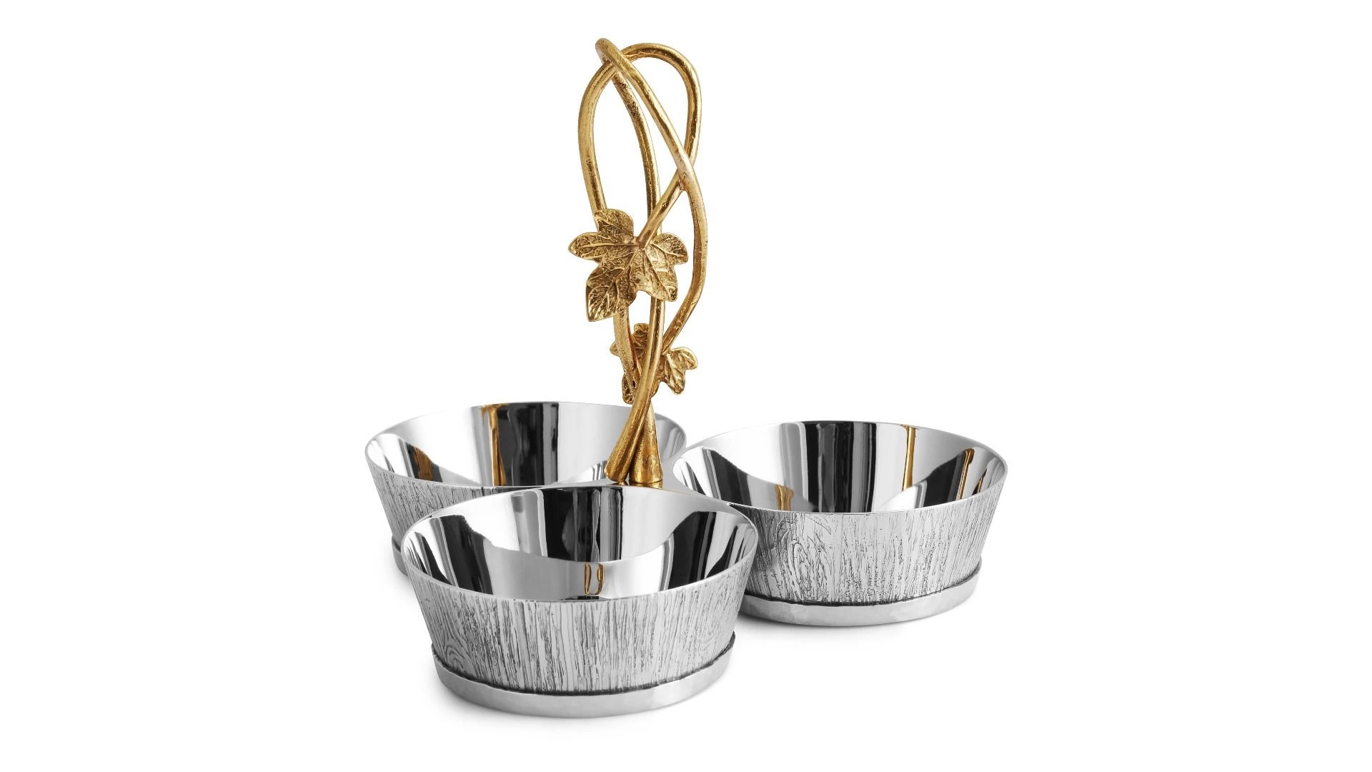 Менажница трехсекционная Michael Aram Плющ и дуб 16,5 см