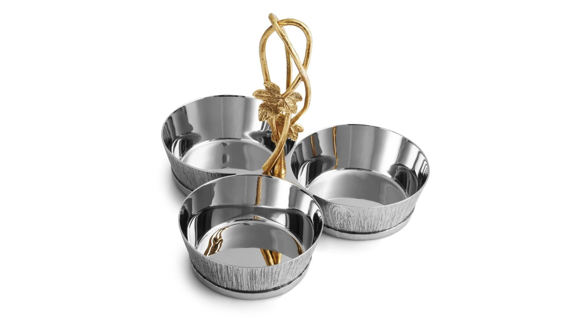 Менажница трехсекционная Michael Aram Плющ и дуб 16,5 см