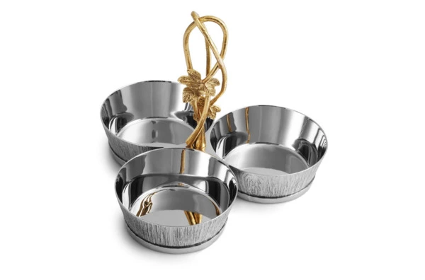 Менажница трехсекционная Michael Aram Плющ и дуб 16,5 см