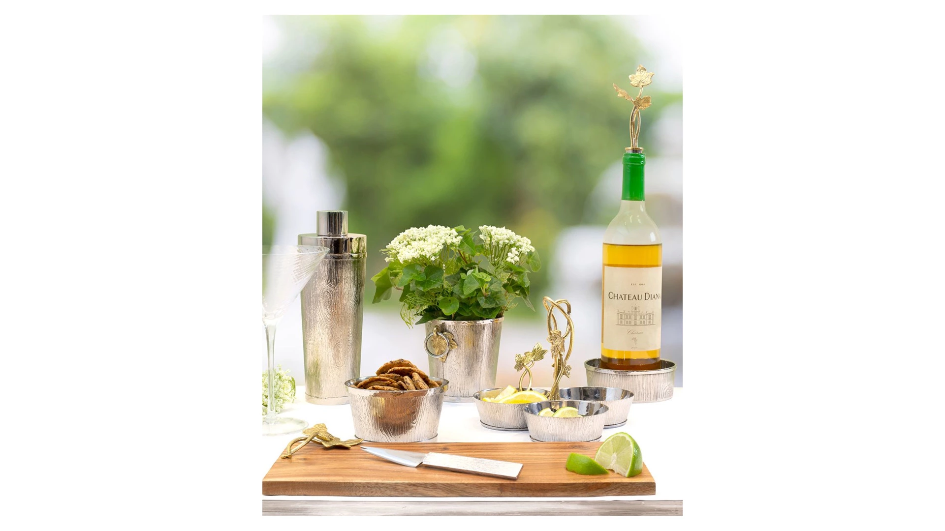 Менажница трехсекционная Michael Aram Плющ и дуб 16,5 см