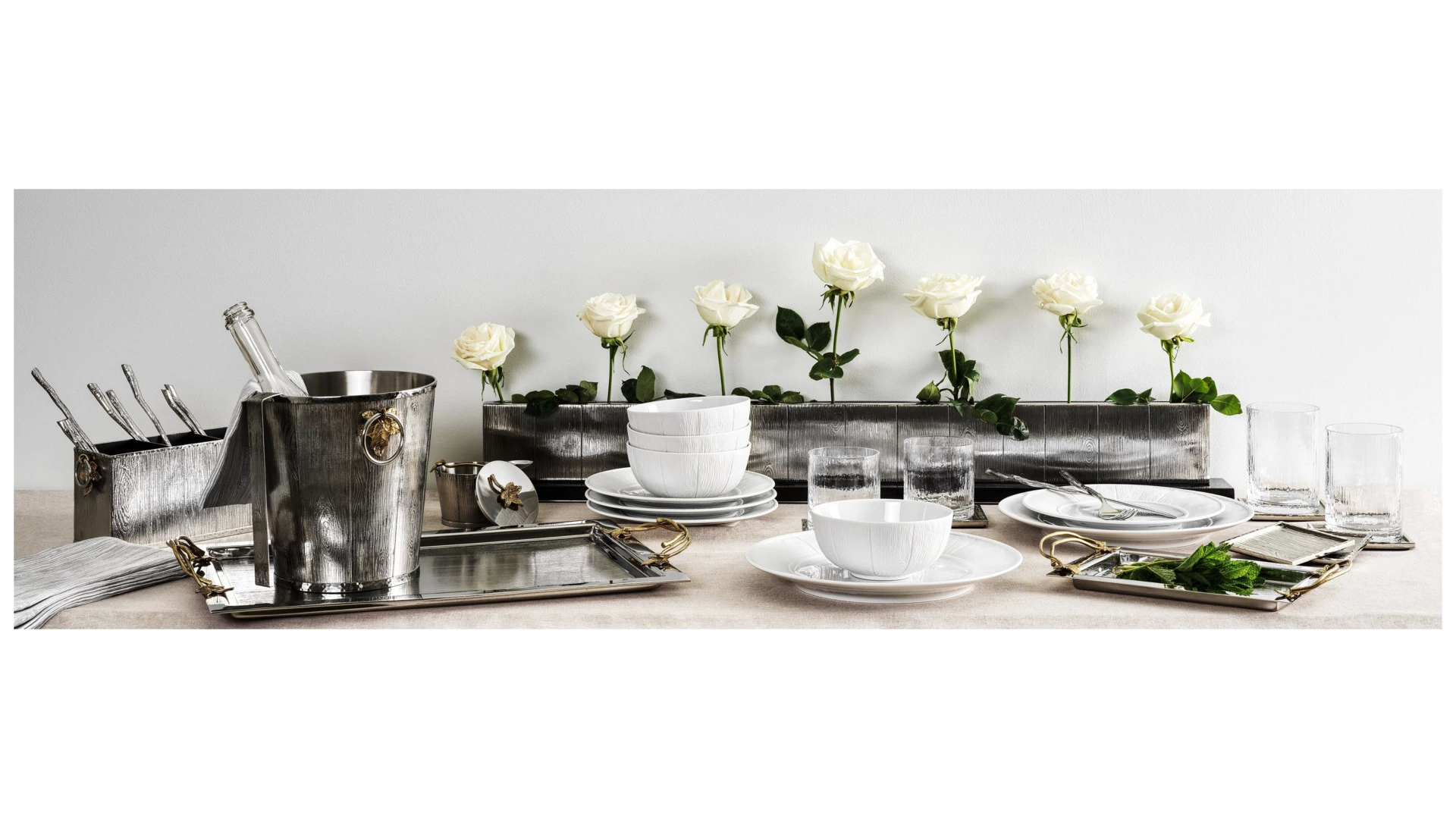 Ведерко для льда с щипцами Michael Aram Плющ и дуб 20 см