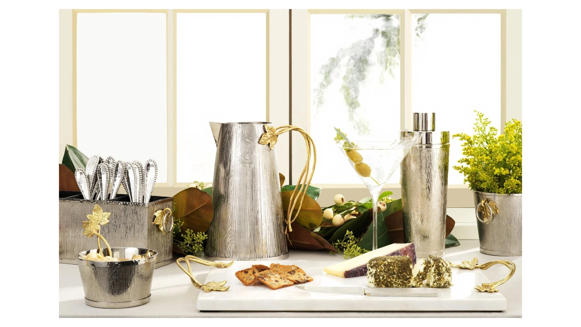 Ведерко для льда Michael Aram Плющ и дуб 10 см, сталь нержавеющая