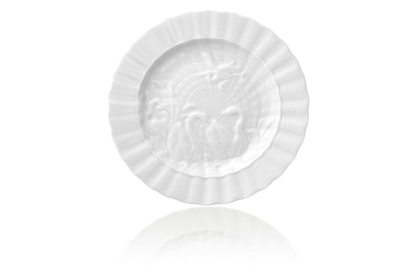Набор из 6 тарелок обеденных Meissen Лебединый сервиз, белый рельеф , 28см