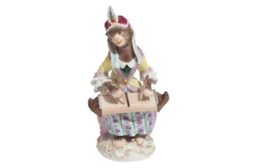 Фигурка Meissen Meissen Обезьяний оркестр.Обезьянка с цитрой 13,5см (лим.вып. 2020г. 310шт.)