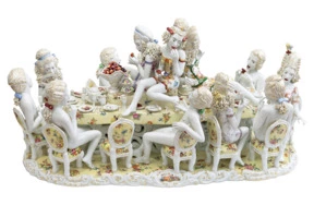 Скульптурная группа Meissen Запретный плод.Званый ужин 71см (уникат)
