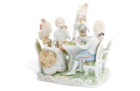 Скульптурная группа Meissen Запретный плод.Игра в карты 32см (лим.вып.,Крис Антеманн)
