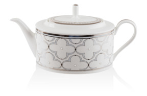 Чайник Noritake Трефолио, платиновый кант 1,25 л, фарфор костяной