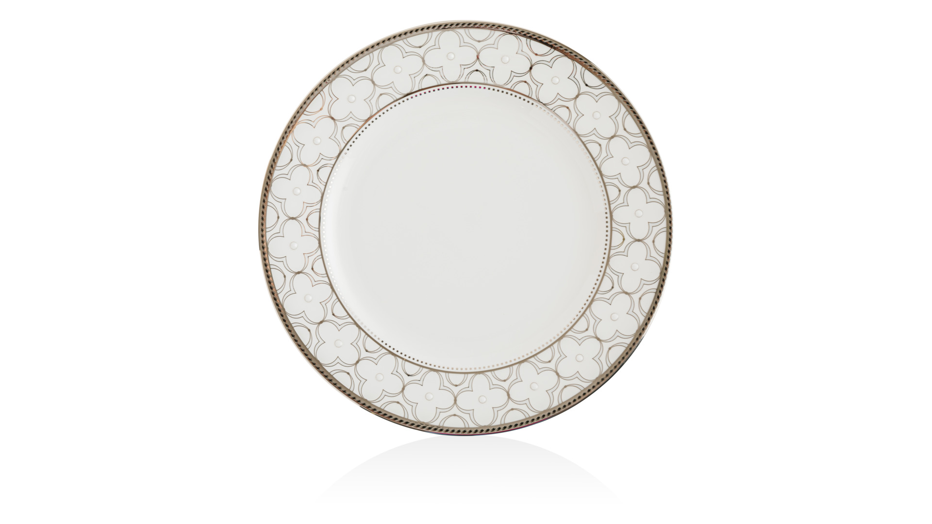 Тарелка пирожковая Noritake Трефолио, платиновый кант 16,7 см, фарфор костяной