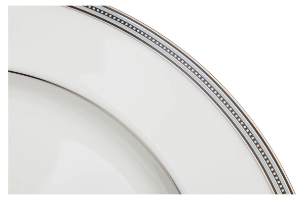Тарелка обеденная Noritake Богарт платиновый 28 см, фарфор костяной