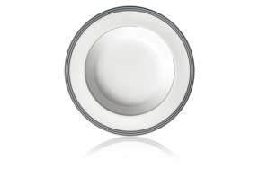 Тарелка суповая Noritake Богарт платиновый 24,7 см, фарфор костяной