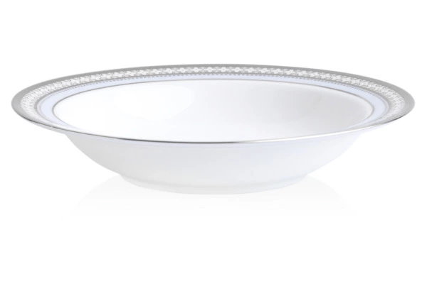 Чаша для десерта Noritake Трефолио, платиновый кант 15,7 см, фарфор костяной